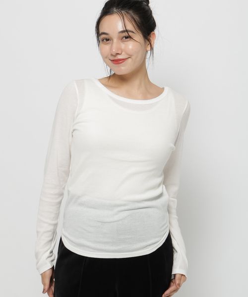 niko and .カシミヤ混ラウンドヘムTシャツ ライトグレー FREE ウィメンズインナー ニコアンド 494746 and ST アンドエスティ(旧ドットエスティ) niko and .カシミヤ混ラウンドヘムTシャツ ライトグレー FREE ウィメンズインナー ニコアンド 494746 and ST アンドエスティ(旧ドットエスティ)