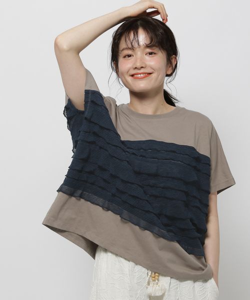 niko and .フリルメッシュフレンチプルオーバー ブロンズ M ウィメンズインナー ニコアンド 494748 and ST アンドエスティ(旧ドットエスティ) niko and .フリルメッシュフレンチプルオーバー ブロンズ M ウィメンズインナー ニコアンド 494748 and ST アンドエスティ(旧ドットエスティ)