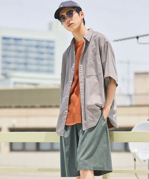 niko and .カラミストライプシャツ グレー M メンズインナー ニコアンド 496096 and ST アンドエスティ(旧ドットエスティ) niko and .カラミストライプシャツ グレー M メンズインナー ニコアンド 496096 and ST アンドエスティ(旧ドットエスティ)