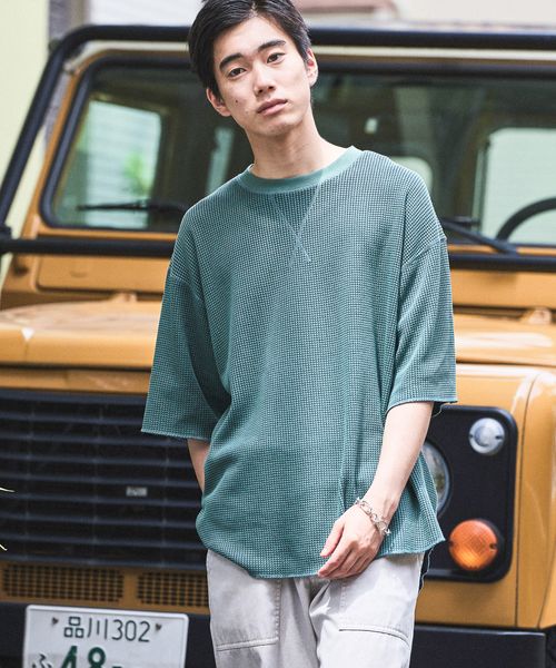 niko and .配色ワッフルTシャツ ライトブルー M メンズインナー ニコアンド 496101 and ST アンドエスティ(旧ドットエスティ) niko and .配色ワッフルTシャツ ライトブルー M メンズインナー ニコアンド 496101 and ST アンドエスティ(旧ドットエスティ)
