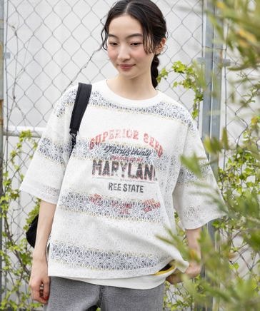 Nikoさま　45R インドガディレースde Tシャツ 45R 45rpmインドカディデニムのレースdeTシャツ(藍) 【公式通販】