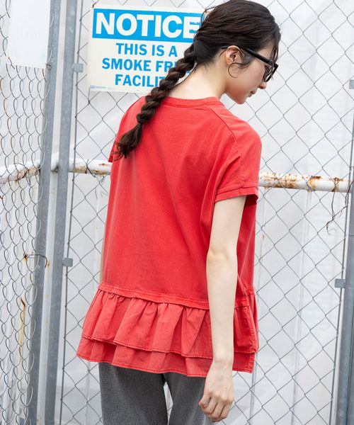 niko and .ティアード布帛レイヤーTシャツ レッド M ウィメンズインナー ニコアンド 496225 and ST アンドエスティ(旧ドットエスティ) niko and .ティアード布帛レイヤーTシャツ レッド M ウィメンズインナー ニコアンド 496225 and ST アンドエスティ(旧ドットエスティ)