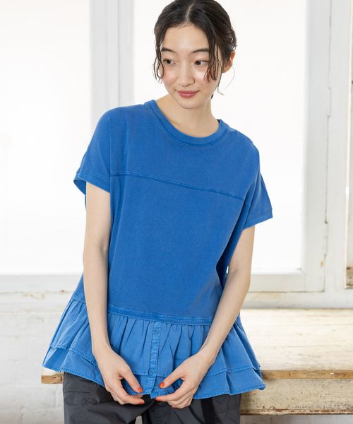niko and .ティアード布帛レイヤーTシャツ ライトブルー L ウィメンズインナー ニコアンド 496225 and ST アンドエスティ(旧ドットエスティ) niko and .ティアード布帛レイヤーTシャツ ライトブルー L ウィメンズインナー ニコアンド 496225 and ST アンドエスティ(旧ドットエスティ)