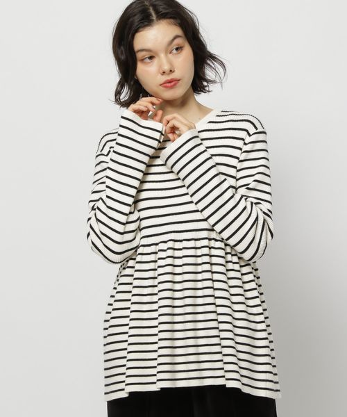 niko and .ペプラムリブニットプルオーバー ベージュ M ウィメンズインナー ニコアンド 496229 and ST アンドエスティ（旧ドットエスティ）