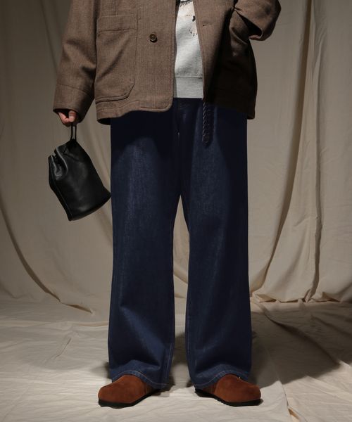 niko and .5-POCKET WIDE DENIM[niko and ...JEANS 2025AW] ブルー L メンズボトムス ニコアンド 496308 and ST アンドエスティ（旧ドットエスティ）