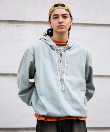 ニコアンド niko and アイボリーメッシュルーズパーカー Lサイズ