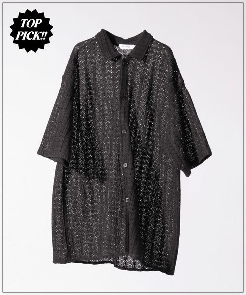 niko and .ラッセル透かし編み柄シャツ チャコールグレー M メンズインナー ニコアンド 496336 and ST アンドエスティ(旧ドットエスティ) niko and .ラッセル透かし編み柄シャツ チャコールグレー M メンズインナー ニコアンド 496336 and ST アンドエスティ(旧ドットエスティ)