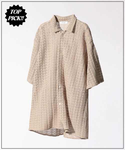 niko and .ラッセル透かし編み柄シャツ ブラウン L メンズインナー ニコアンド 496336 and ST アンドエスティ(旧ドットエスティ) niko and .ラッセル透かし編み柄シャツ ブラウン L メンズインナー ニコアンド 496336 and ST アンドエスティ(旧ドットエスティ)