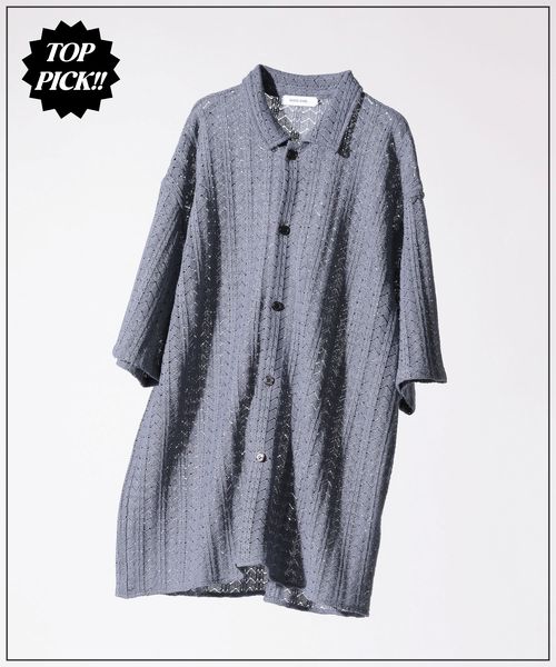 niko and .ラッセル透かし編み柄シャツ ライトブルー L メンズインナー ニコアンド 496336 and ST アンドエスティ(旧ドットエスティ) niko and .ラッセル透かし編み柄シャツ ライトブルー L メンズインナー ニコアンド 496336 and ST アンドエスティ(旧ドットエスティ)