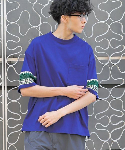 niko and .クロシェ切り替えTシャツ ライトブルー L メンズインナー ニコアンド 497736 and ST アンドエスティ(旧ドットエスティ) niko and .クロシェ切り替えTシャツ ライトブルー L メンズインナー ニコアンド 497736 and ST アンドエスティ(旧ドットエスティ)