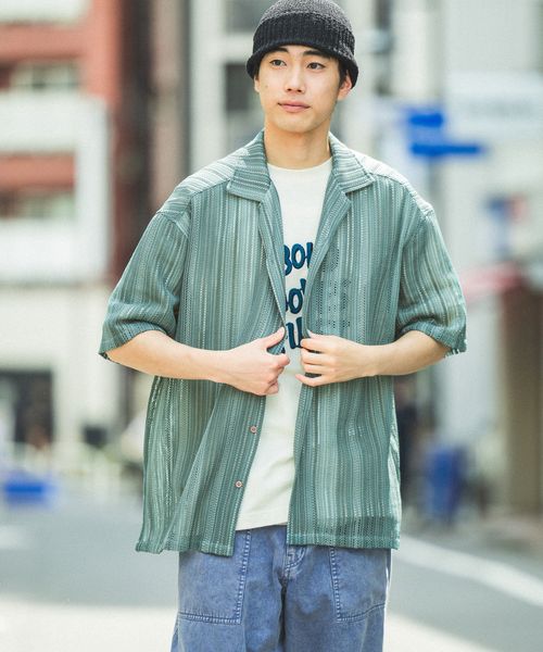 niko and .無地透かし柄シャツ グリーン M メンズインナー ニコアンド 568484 and ST アンドエスティ(旧ドットエスティ) niko and .無地透かし柄シャツ グリーン M メンズインナー ニコアンド 568484 and ST アンドエスティ(旧ドットエスティ)