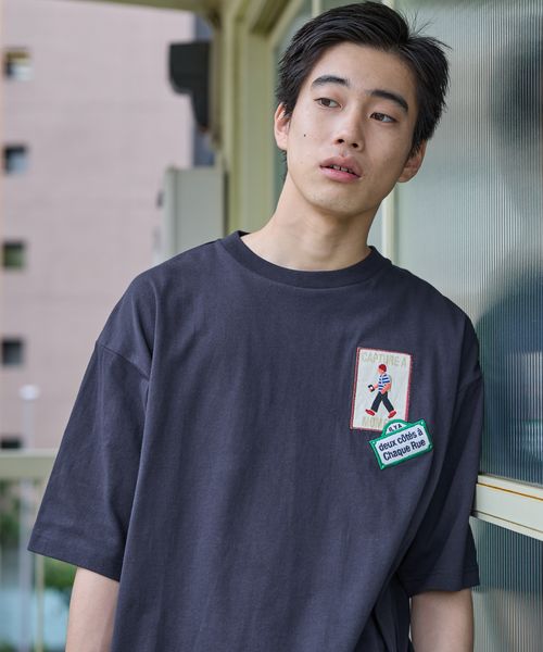 niko and .ワッペンモチーフクラフトTシャツ ネイビー M メンズインナー ニコアンド 569068 and ST アンドエスティ(旧ドットエスティ) niko and .ワッペンモチーフクラフトTシャツ ネイビー M メンズインナー ニコアンド 569068 and ST アンドエスティ(旧ドットエスティ)
