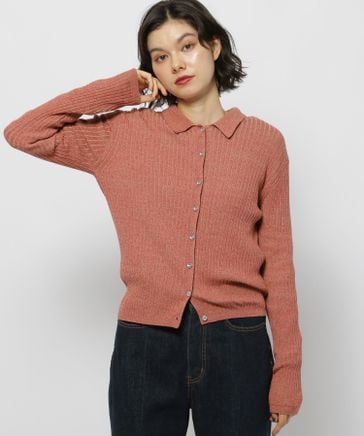 ソフトリブメランジポロカーディガン | [公式]ニコアンド（niko and