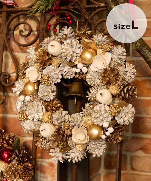 niko and .【2025Xmas】クリスマスリースL 季節(クリスマス) オフホワイト ニコアンド 571377 and ST アンドエスティ(旧ドットエスティ)