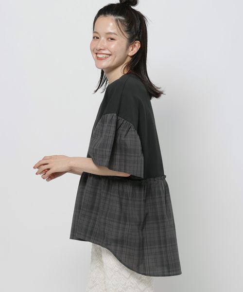 niko and .チェックコンビフレアTシャツ シルバー FREE ウィメンズインナー ニコアンド 572388 and ST アンドエスティ(旧ドットエスティ) niko and .チェックコンビフレアTシャツ シルバー FREE ウィメンズインナー ニコアンド 572388 and ST アンドエスティ(旧ドットエスティ)
