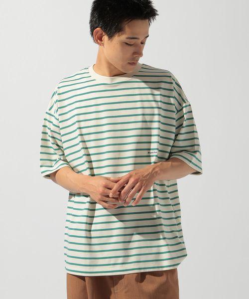 niko and .プレーティングボーダーTシャツ グリーン M メンズインナー ニコアンド 574335 and ST アンドエスティ(旧ドットエスティ) niko and .プレーティングボーダーTシャツ グリーン M メンズインナー ニコアンド 574335 and ST アンドエスティ(旧ドットエスティ)