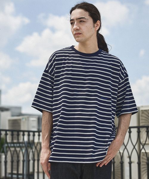 niko and .プレーティングボーダーTシャツ ネイビー M メンズインナー ニコアンド 574335 and ST アンドエスティ(旧ドットエスティ) niko and .プレーティングボーダーTシャツ ネイビー M メンズインナー ニコアンド 574335 and ST アンドエスティ(旧ドットエスティ)