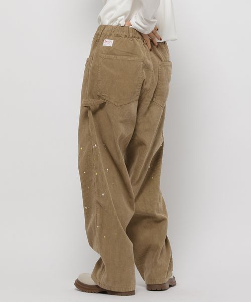 niko and .【SMITH'S AMERICAN(スミス アメリカン)】別注 ペイント加工パンツ ベージュ M ウィメンズボトムス ニコアンド 574341 and ST アンドエスティ（旧ドットエスティ）