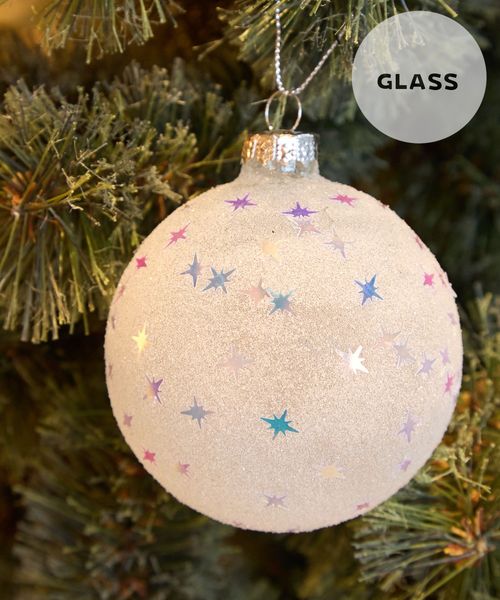 niko and .【2025Xmas】ガラスボールオーナメント/直径８cm ４ 季節（クリスマス） オフホワイト ニコアンド 574390 and ST アンドエスティ（旧ドットエスティ）