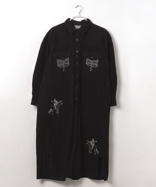 niko and .[INDIA IS BEAUTIFUL] 刺繍コールワンピース シルバー FREE ウィメンズワンピース＆チュニック ニコアンド 576044 and ST アンドエスティ（旧ドットエスティ）