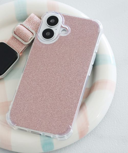 niko and .ラメシート付きiPhone16ケース[tiny tiny(ティニーティニー)] ピンク ｔｉｎｙ ｔｉｎｙ ニコアンド 576968 and ST アンドエスティ（旧ドットエスティ）