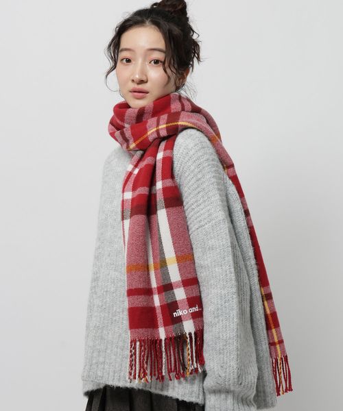 niko and .オリジナルチェックストール レッド ウィメンズグッズ ニコアンド 578198 and ST アンドエスティ(旧ドットエスティ) niko and .オリジナルチェックストール レッド ウィメンズグッズ ニコアンド 578198 and ST アンドエスティ(旧ドットエスティ)
