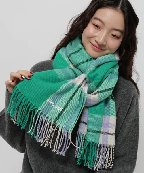 niko and .オリジナルチェックストール グリーン ウィメンズグッズ ニコアンド 578198 and ST アンドエスティ(旧ドットエスティ) niko and .オリジナルチェックストール グリーン ウィメンズグッズ ニコアンド 578198 and ST アンドエスティ(旧ドットエスティ)