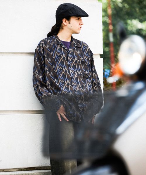 niko and .総柄オープンカラーシャツ ネイビー L メンズインナー ニコアンド 578310 and ST アンドエスティ(旧ドットエスティ) niko and .総柄オープンカラーシャツ ネイビー L メンズインナー ニコアンド 578310 and ST アンドエスティ(旧ドットエスティ)