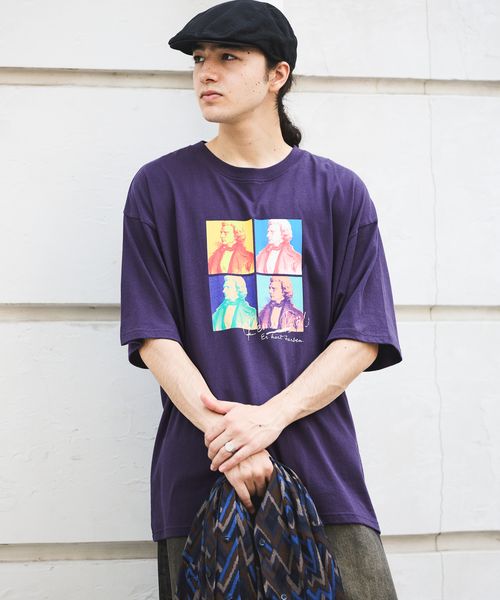 niko and .ヴィンテージアソートプリントTシャツ パープル L メンズインナー ニコアンド 579325 and ST アンドエスティ(旧ドットエスティ) niko and .ヴィンテージアソートプリントTシャツ パープル L メンズインナー ニコアンド 579325 and ST アンドエスティ(旧ドットエスティ)