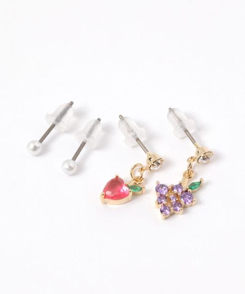 niko and .フルーツモチーフピアス[tiny tiny(ティニーティニー)] ホワイト ｔｉｎｙ ｔｉｎｙ ニコアンド 580016 and ST アンドエスティ（旧ドットエスティ）