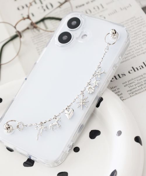 niko and .チェーン付きiPhone16ケース[tiny tiny(ティニーティニー)] グレー ｔｉｎｙ ｔｉｎｙ ニコアンド 580039 and ST アンドエスティ（旧ドットエスティ）