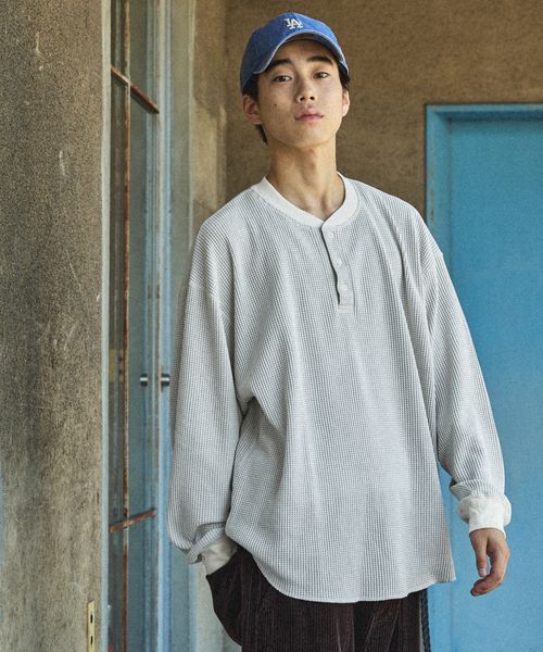 niko and .ワッフルヘンリーロンT ライトグレー L メンズインナー ニコアンド 581475 and ST アンドエスティ(旧ドットエスティ) niko and .ワッフルヘンリーロンT ライトグレー L メンズインナー ニコアンド 581475 and ST アンドエスティ(旧ドットエスティ)