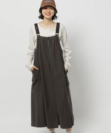 【新品】ニコアンド　　ジャンパースカート niko and… ジャンパースカート ギャザーZIPジャンパースカート