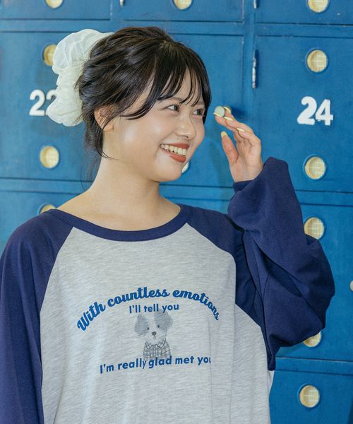 niko and .[Make stuff '25] メンバーアソートラグランT グレー FREE ウィメンズインナー ニコアンド 583241 and ST アンドエスティ（旧ドットエスティ）