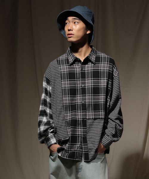niko and .チェックパッチワークシャツ シルバー M メンズインナー ニコアンド 588498 and ST アンドエスティ(旧ドットエスティ) niko and .チェックパッチワークシャツ シルバー M メンズインナー ニコアンド 588498 and ST アンドエスティ(旧ドットエスティ)