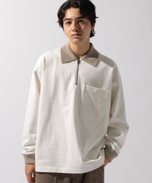 niko and .ヘビージップポロシャツ ベージュ M メンズインナー ニコアンド 590333 and ST アンドエスティ(旧ドットエスティ) niko and .ヘビージップポロシャツ ベージュ M メンズインナー ニコアンド 590333 and ST アンドエスティ(旧ドットエスティ)