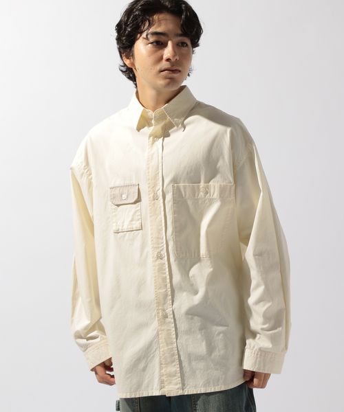 niko and .製品染めワークシャツ ベージュ L メンズインナー ニコアンド 590908 and ST アンドエスティ（旧ドットエスティ）