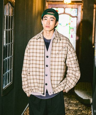 niko and…メンズ セットアップ ブルゾン&パンツ チェック柄 L niko and（ニコアンド）の「[セットアップ対応]ドライ