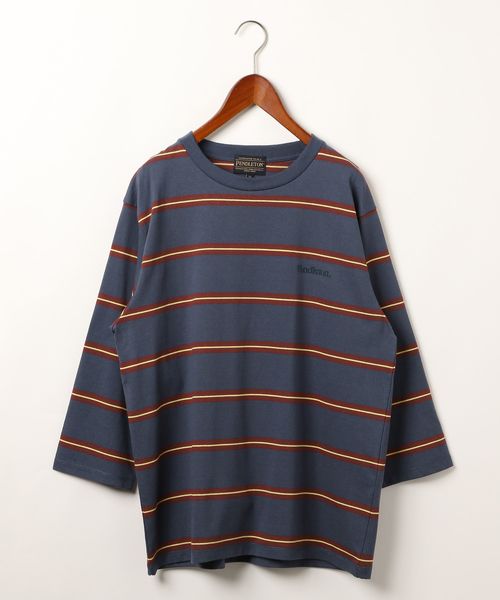niko and .【PENDLETON(ペンドルトン)】別注柄Tシャツ ブルー L ウィメンズインナー ニコアンド 594046 and ST アンドエスティ（旧ドットエスティ）
