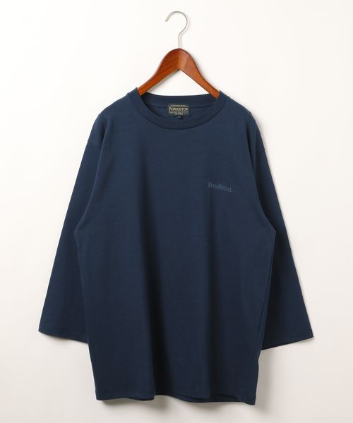 niko and .【PENDLETON(ペンドルトン)】別注柄Tシャツ ネイビー M ウィメンズインナー ニコアンド 594046 and ST アンドエスティ（旧ドットエスティ）