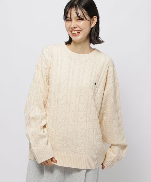 niko and .【POLO BCS(ポロ・ビーシーエス)】ケーブルニットプルオーバー ベージュ L ウィメンズインナー ニコアンド 596068 and ST アンドエスティ(旧ドットエスティ) niko and .【POLO BCS(ポロ・ビーシーエス)】ケーブルニットプルオーバー ベージュ L ウィメンズインナー ニコアンド 596068 and ST アンドエスティ(旧ドットエスティ)