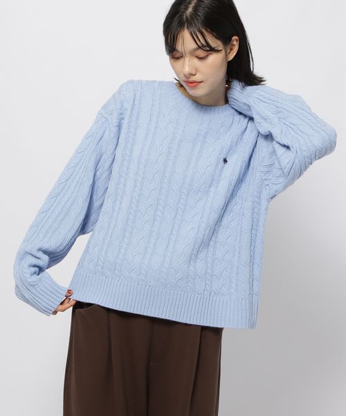 niko and .【POLO BCS(ポロ・ビーシーエス)】ケーブルニットプルオーバー ライトブルー L ウィメンズインナー ニコアンド 596068 and ST アンドエスティ(旧ドットエスティ) niko and .【POLO BCS(ポロ・ビーシーエス)】ケーブルニットプルオーバー ライトブルー L ウィメンズインナー ニコアンド 596068 and ST アンドエスティ(旧ドットエスティ)