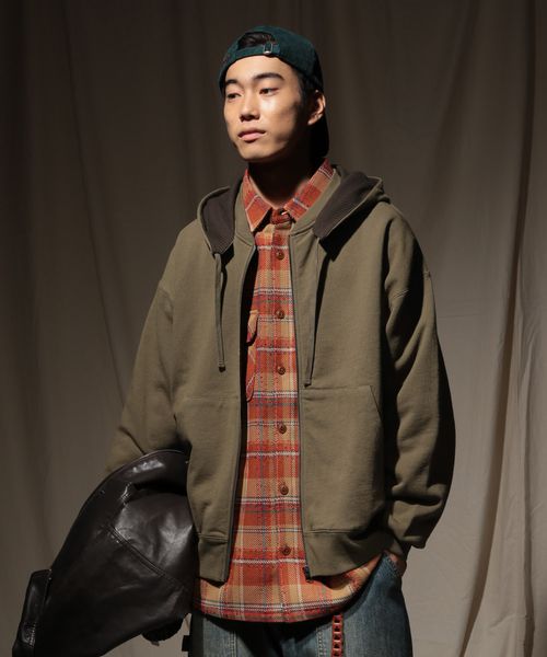 niko and .後付け配色ジップパーカー ライトベージュ M メンズインナー ニコアンド 596101 and ST アンドエスティ（旧ドットエスティ）