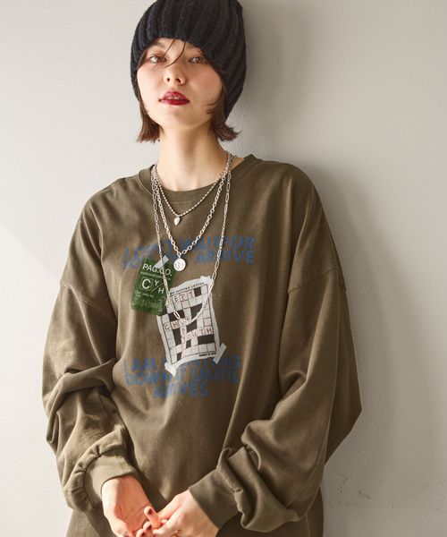 niko and .アソートグラフィックロングTシャツ ライトベージュ L ウィメンズインナー ニコアンド 600389 and ST アンドエスティ（旧ドットエスティ）