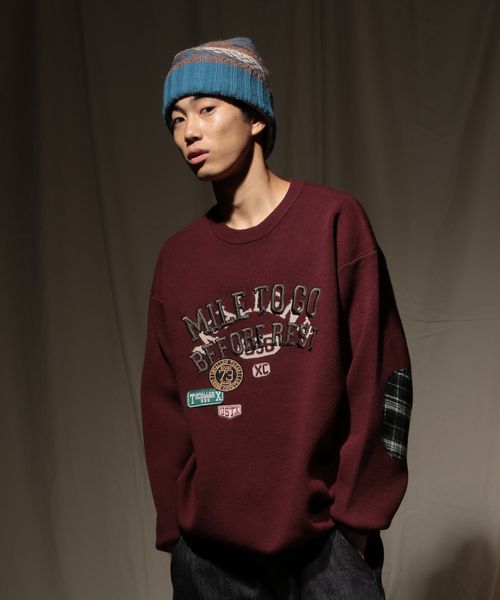 niko and .クラフトロゴニットプルオーバー ボルドー L メンズインナー ニコアンド 600528 and ST アンドエスティ（旧ドットエスティ）