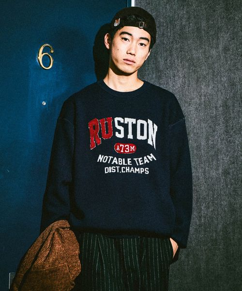 niko and .クラフトロゴニットプルオーバー ネイビー M メンズインナー ニコアンド 600528 and ST アンドエスティ（旧ドットエスティ）