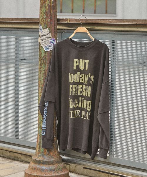 niko and .【Fishs Eddy(フィッシュエディ)】レイヤードTシャツ【UNISEX】 チャコールグレー L FISHS EDDY ニコアンド 600611 and ST アンドエスティ(旧ドットエスティ) niko and .【Fishs Eddy(フィッシュエディ)】レイヤードTシャツ【UNISEX】 チャコールグレー L FISHS EDDY ニコアンド 600611 and ST アンドエスティ(旧ドットエスティ)