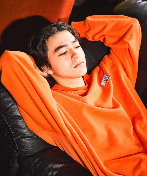 niko and .ワンポイントレトロロゴスウェット オレンジ L メンズインナー ニコアンド 601675 and ST アンドエスティ（旧ドットエスティ）