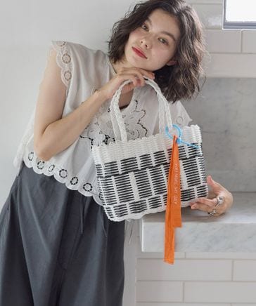 600mlボトル収納可能》配色かごバッグ【先行予約】 | [公式]ニコアンド