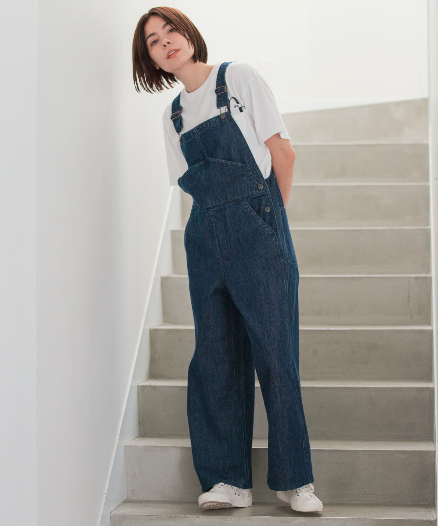 [niko and JEANS 2021AW]カーペンターデニムサロペットパンツ M